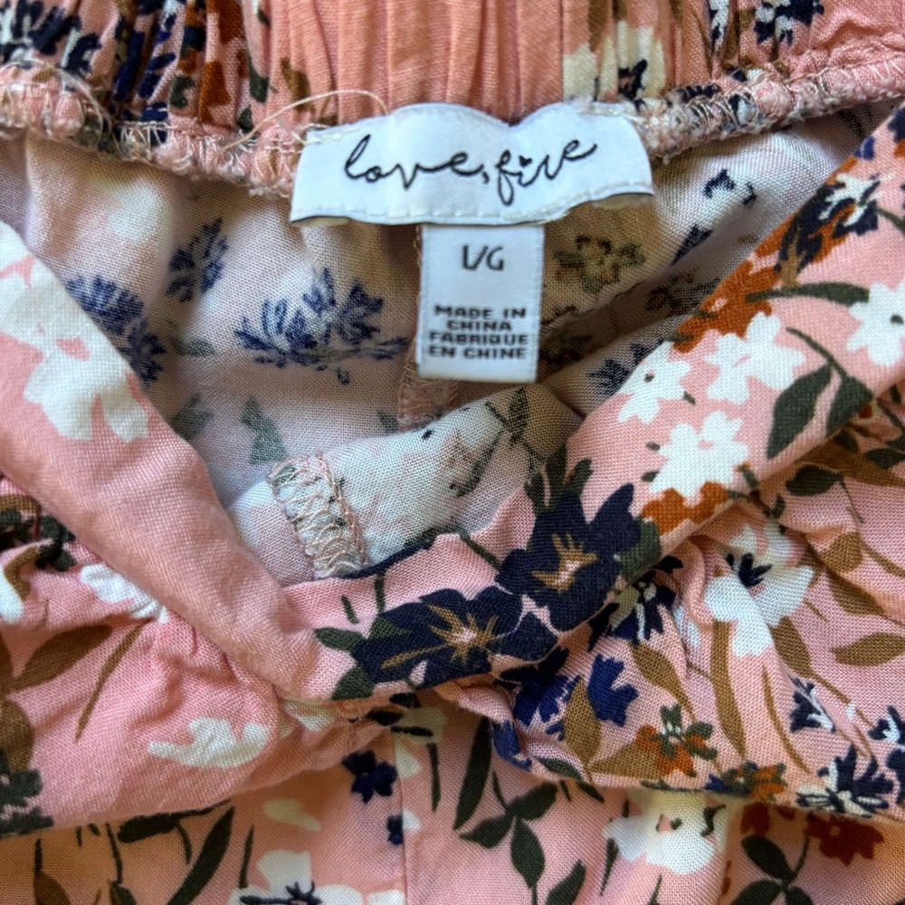 love, Fire Floral High-Low Skirt in Peach and Cream - Picture 4 of 5